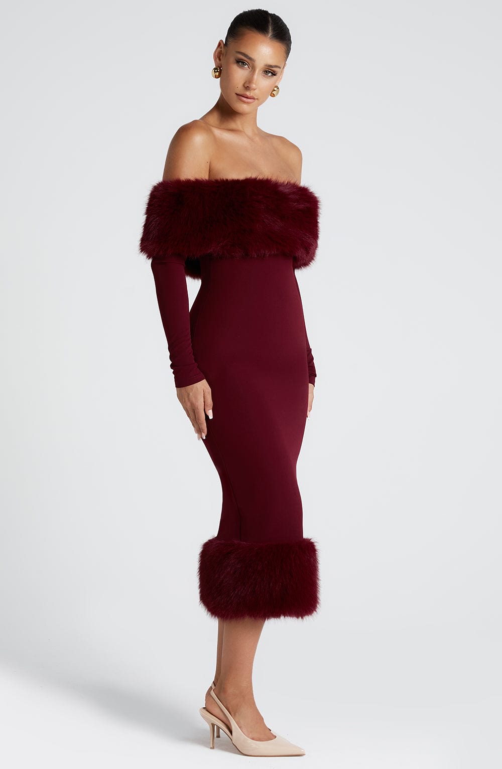 VITTORIA MIDI DRESS - WINE