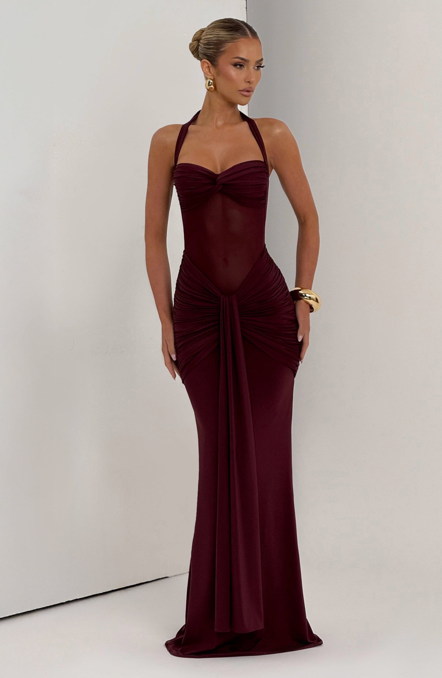 VIXEN MAXI DRESS - CHERRY LACQUER