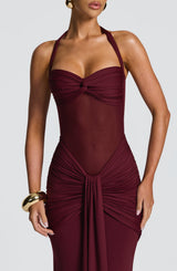 VIXEN MAXI DRESS - CHERRY LACQUER