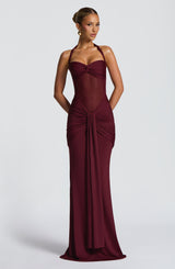 VIXEN MAXI DRESS - CHERRY LACQUER