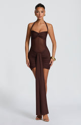 VIXEN MINI DRESS - PLUM BROWN
