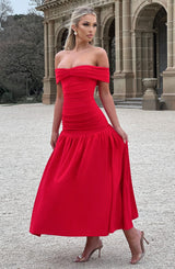 WILHELMINA MIDAXI DRESS - RED