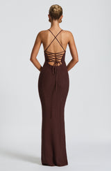 XANTHE MAXI DRESS - PLUM BROWN