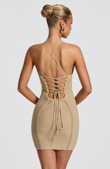 XANTHE MINI DRESS - BEIGE