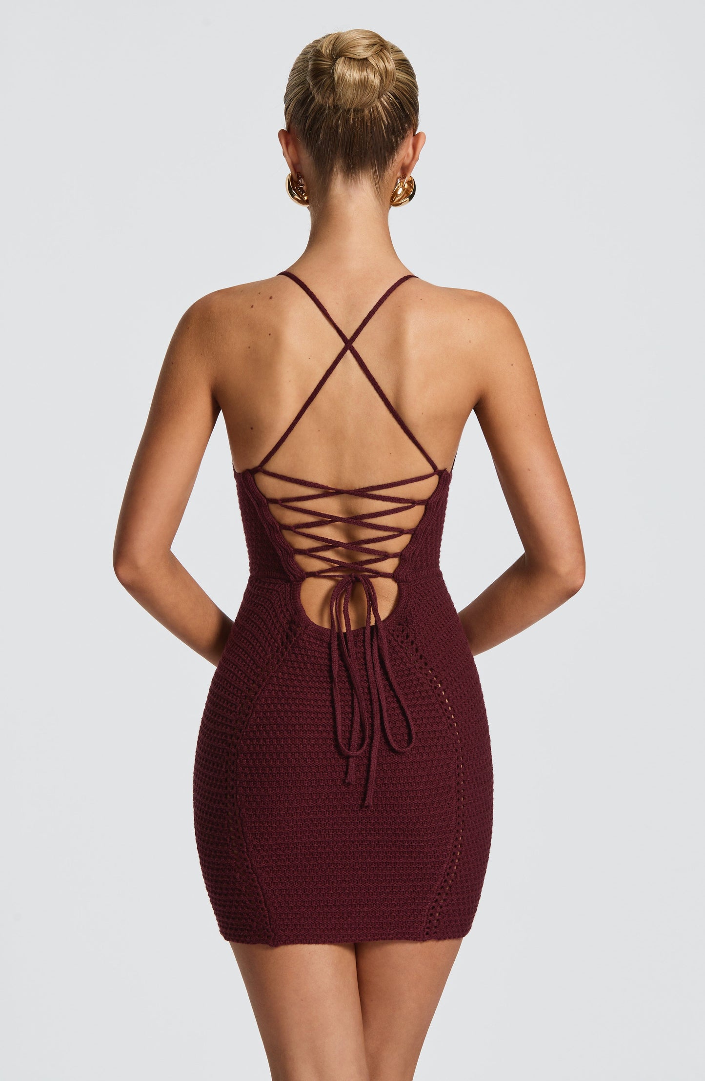 XANTHE MINI DRESS - CHERRY LACQUER