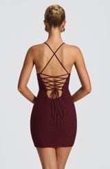 XANTHE MINI DRESS - CHERRY LACQUER