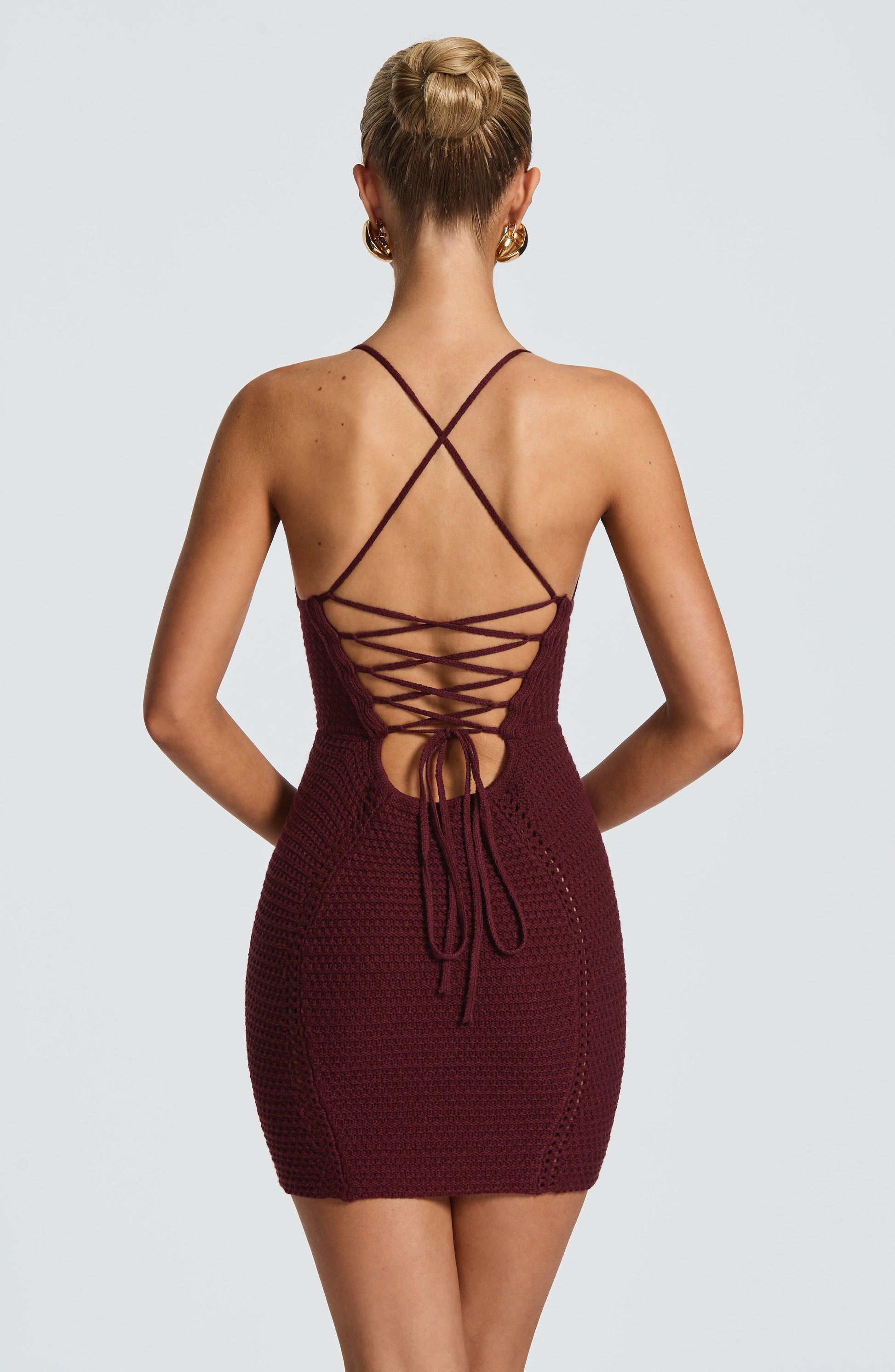 XANTHE MINI DRESS - CHERRY LACQUER