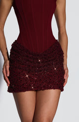 YEONA MINI DRESS - BURGUNDY