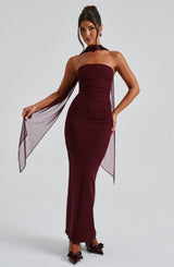 YULIA MAXI DRESS - CHERRY LACQUER