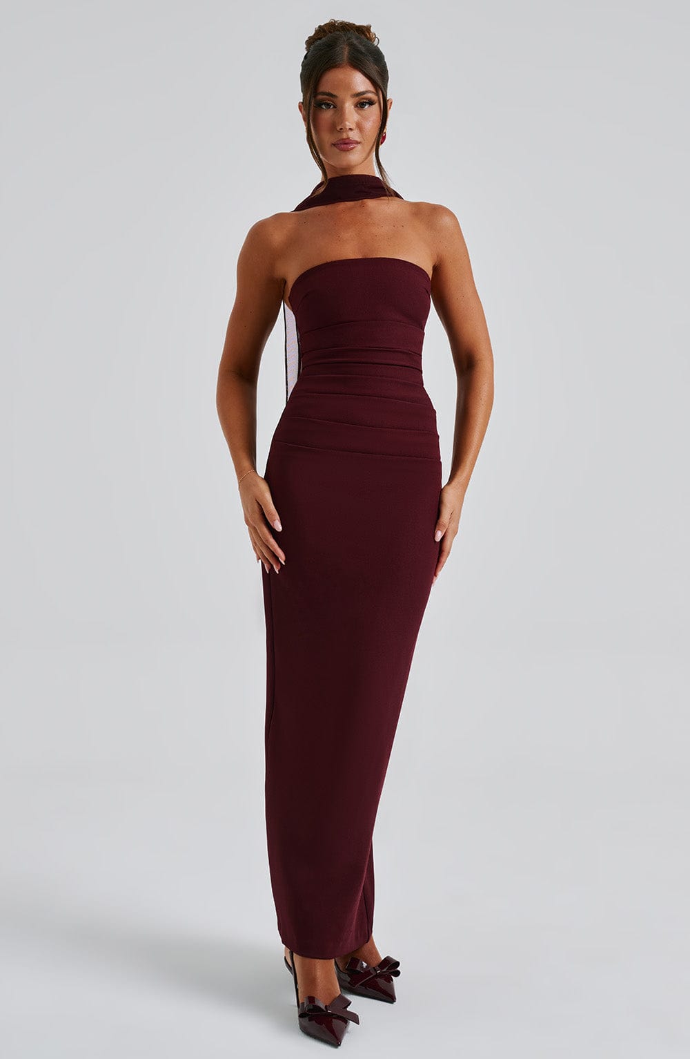 YULIA MAXI DRESS - CHERRY LACQUER
