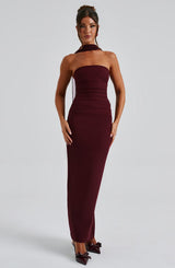 YULIA MAXI DRESS - CHERRY LACQUER