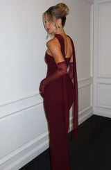 YULIA MAXI DRESS - CHERRY LACQUER