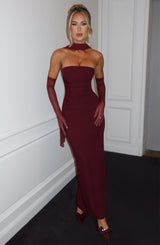 YULIA MAXI DRESS - CHERRY LACQUER