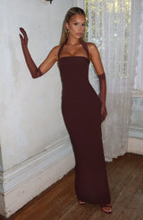 YULIA MAXI DRESS - PLUM BROWN