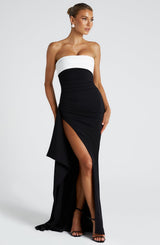 ZAFIRA MAXI DRESS - BLACK/WHITE